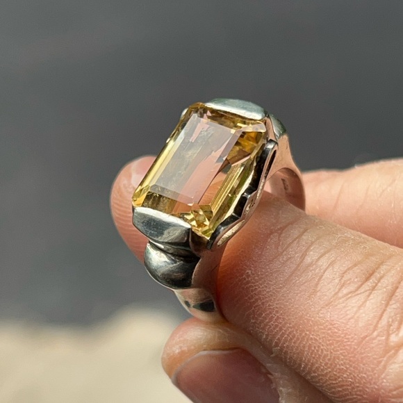 Ring 925 silver solid stone cetrine yellow - Picture 3 of 3
